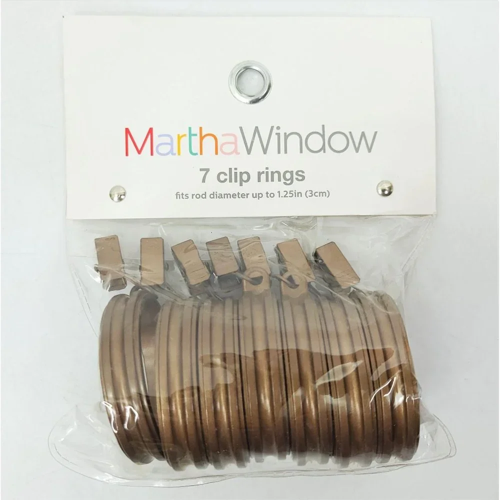3 Pkg Martha Window Curtain Clip Rings Antiqued Copper Finish Fit 1.25